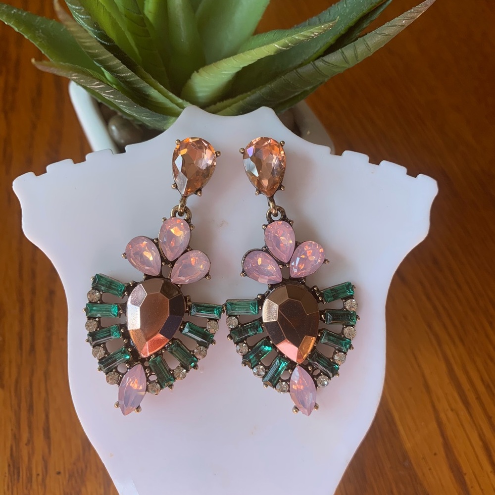 Mauve pink chandelier earrings - Picture 6 of 8